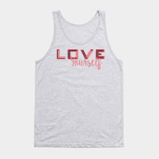 Love Yourself Pink and Purple Block Text Tank Top